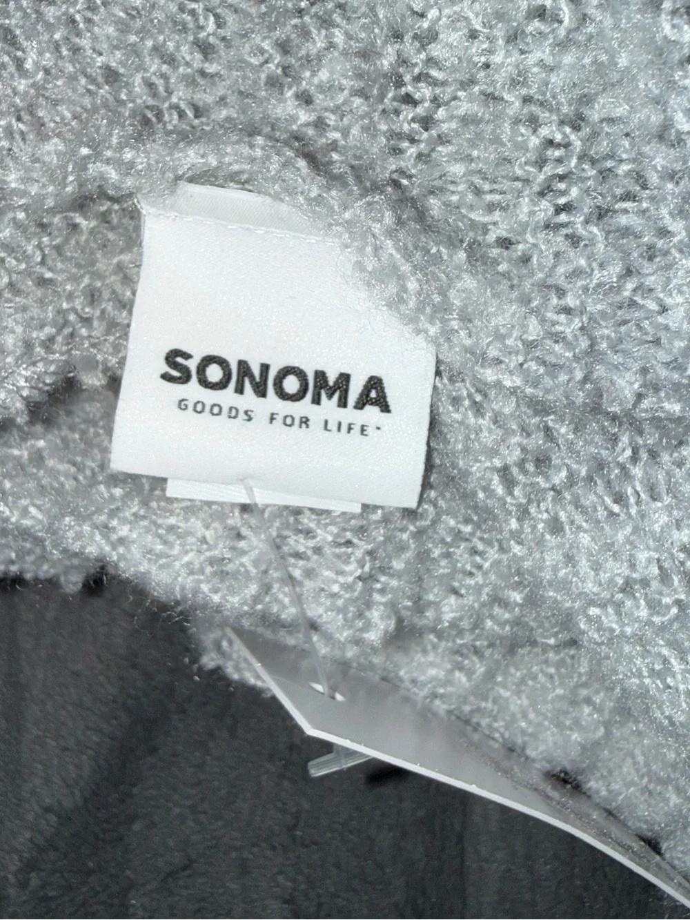 Sonoma Gray and White Plush Scarf Wrap
